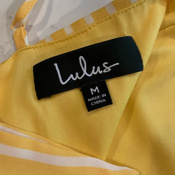 Lulu’s Jayla Yellow Striped Tie-Back Skater Dress, Size M - Picture 7 of 10